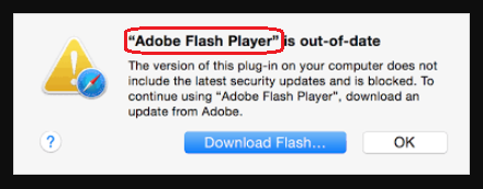 flash player update for mac is showing virus